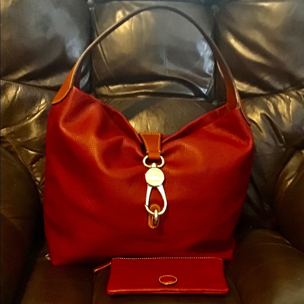 Dooney & Bourke Top Grain Wine Satchel & wallet!